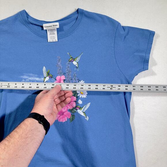 Country Store Hummingbirds T-Shirt Woman's Large Floral Bird Graphic Cottage - Picture 6 of 8